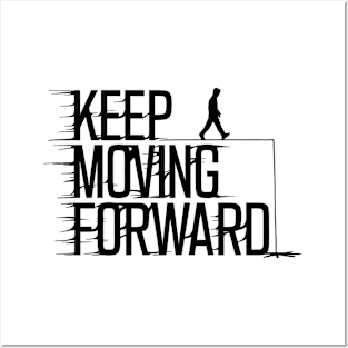 Keep Moving Forward - Motivational Walking Silhouette T-Shirt Design Posters and Art